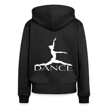 Dance - Frauen Premium Bio Zip Hoodie - Schwarz - Hinten - Julia (174cm)