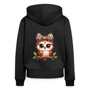 Design ohne Titel 2 - Frauen Premium Bio Zip Hoodie - Schwarz - Hinten - Julia (174cm)
