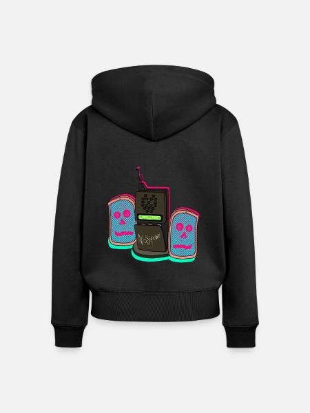 NOS4LINE - Frauen Premium Bio Zip Hoodie - Schwarz