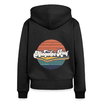 Ningaloo Reef - Frauen Premium Bio Zip Hoodie - Schwarz - Hinten - Julia (174cm)