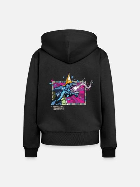 Dungeons & Dragons DND Blauer Drache - Frauen Premium Bio Zip Hoodie - Schwarz