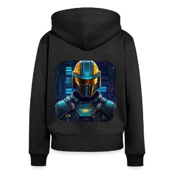 Cool Cyberspace Motif - Women's Premium Organic Zip Hoodie - black - Back - Julia (174cm)