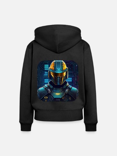 Cooles Cyberspace Motiv - Frauen Premium Bio Zip Hoodie - Schwarz