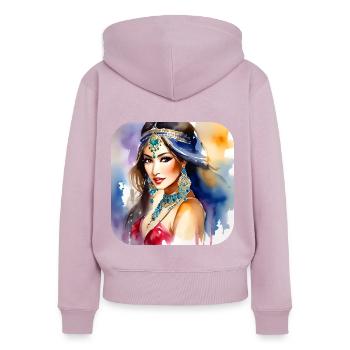 Mystische orientalische Bauchtänzerin - Frauen Premium Bio Zip Hoodie - Altrosa - Hinten - Julia (174cm)