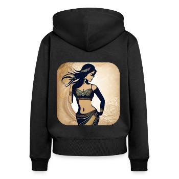 Mystische orientalische Bauchtänzerin - Frauen Premium Bio Zip Hoodie - Schwarz - Hinten - Julia (174cm)