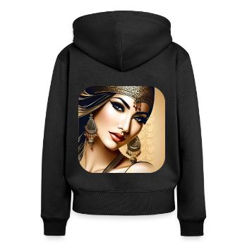 Mystische orientalische Bauchtänzerin - Frauen Premium Bio Zip Hoodie - Schwarz - Hinten - Julia (174cm)