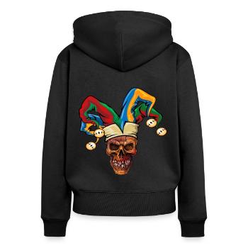 Skull Fasnet Fastnacht Fasching Karneval - Frauen Premium Bio Zip Hoodie - Schwarz - Hinten - Julia (174cm)