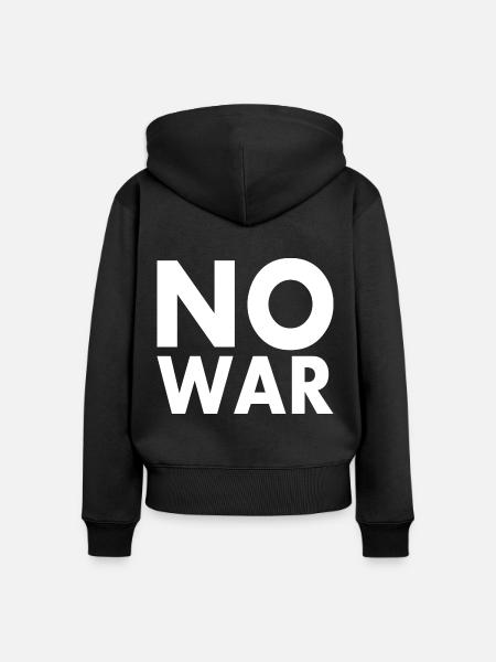 No war - Frauen Premium Bio Zip Hoodie - Schwarz