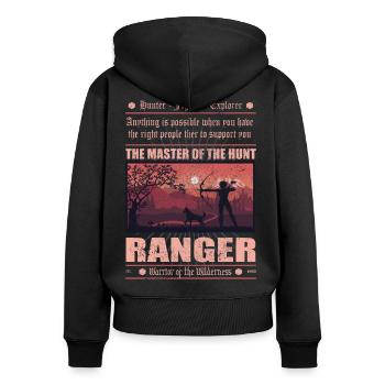 Ranger 2 - Frauen Premium Bio Zip Hoodie - Schwarz - Hinten - Julia (174cm)