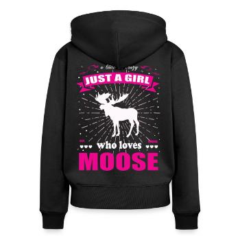Just a Girl who loves Elche Outfit - Frauen Premium Bio Zip Hoodie - Schwarz - Hinten - Julia (174cm)