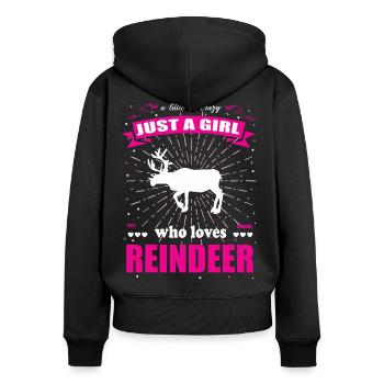 Just a Girl who loves Rentier Outfit - Frauen Premium Bio Zip Hoodie - Schwarz - Hinten - Julia (174cm)