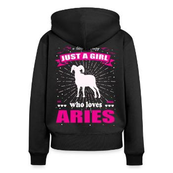 Just a Girl who loves Widder Outfit - Frauen Premium Bio Zip Hoodie - Schwarz - Hinten - Julia (174cm)