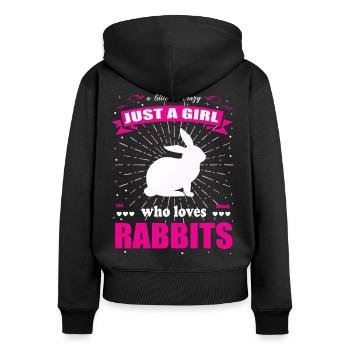 Juste une fille qui aime Bunny Outfit - Sweat à capuche zippé Premium bio Femme - noir - Dos - Julia (174cm)