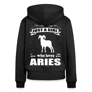 Just a Girl who loves Widder Outfit - Frauen Premium Bio Zip Hoodie - Schwarz - Hinten - Julia (174cm)