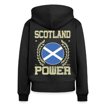 Cool Scotland Design - Sweat à capuche zippé Premium bio Femme - noir - Dos - Julia (174cm)