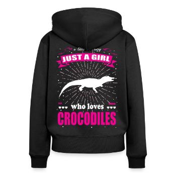 Just a Girl Who Loves Crocodiles Outfit - Women's Premium Organic Zip Hoodie - black - Back - Julia (174cm)