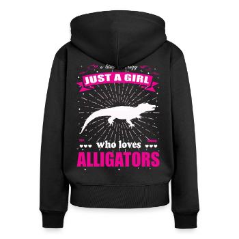 Just a Girl who loves Alligatoren Outfit - Frauen Premium Bio Zip Hoodie - Schwarz - Hinten - Julia (174cm)