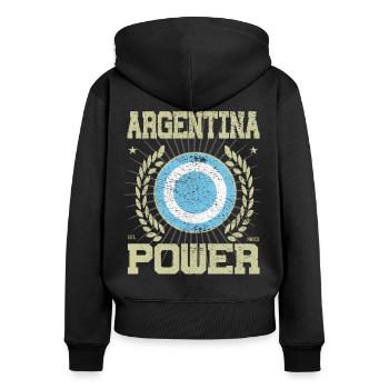 Cool Argentine, Design - Sweat à capuche zippé Premium bio Femme - noir - Dos - Julia (174cm)