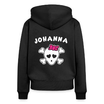 Design Pirate Johanna pour filles et femmes - Sweat à capuche zippé Premium bio Femme - noir - Dos - Julia (174cm)