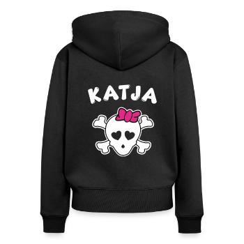 Pirate Katja Design for girls and women - Women's Premium Organic Zip Hoodie - black - Back - Julia (174cm)