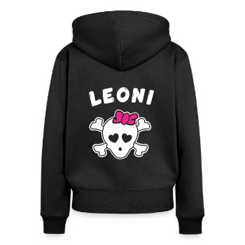 Pirate Leoni Design for Girls and Women - Women's Premium Organic Zip Hoodie - black - Back - Julia (174cm)
