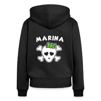 Pirate Marina Design for Girls and Women - Women's Premium Organic Zip Hoodie - black - Back - Julia (174cm)