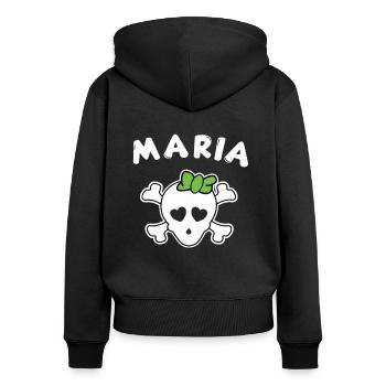 Design Pirate Maria pour filles et femmes - Sweat à capuche zippé Premium bio Femme - noir - Dos - Julia (174cm)