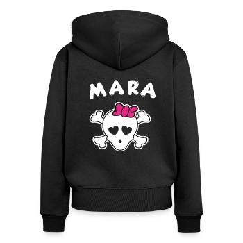 Design Pirate Mara pour filles et femmes - Sweat à capuche zippé Premium bio Femme - noir - Dos - Julia (174cm)