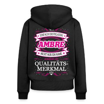 Caractéristique de qualité Ambre simple tenue de première classe - Sweat à capuche zippé Premium bio Femme - noir - Dos - Julia (174cm)