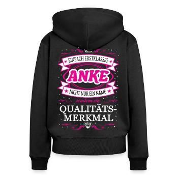 Caractéristique de qualité Anke tout simplement une tenue de première classe - Sweat à capuche zippé Premium bio Femme - noir - Dos - Julia (174cm)