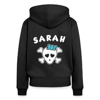 Design de Pirate Sarah pour filles et femmes - Sweat à capuche zippé Premium bio Femme - noir - Dos - Julia (174cm)