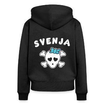 Piratin Svenja Design für Mädchen und Frauen - Frauen Premium Bio Zip Hoodie - Schwarz - Hinten - Julia (174cm)