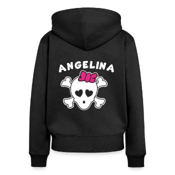 Pirate Angelina Design for Girls and Women - Women's Premium Organic Zip Hoodie - black - Back - Julia (174cm)