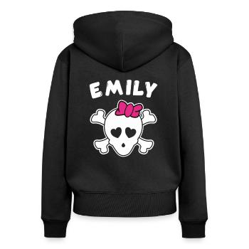 Pirate Emily Design for Girls and Women - Women's Premium Organic Zip Hoodie - black - Back - Julia (174cm)