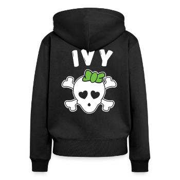 Pirate Ivy Design for Girls and Women - Women's Premium Organic Zip Hoodie - black - Back - Julia (174cm)