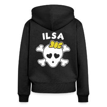 Pirate Isla Design for Girls and Women - Women's Premium Organic Zip Hoodie - black - Back - Julia (174cm)