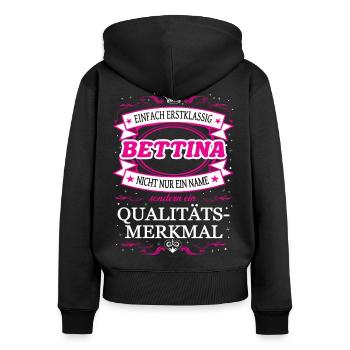 Quality feature Bettina simply first-class - Women's Premium Organic Zip Hoodie - black - Back - Julia (174cm)