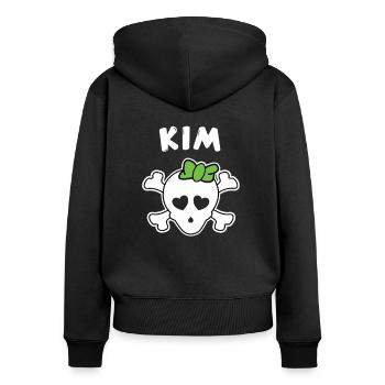 Pirate Kim Design for Girls and Women - Women's Premium Organic Zip Hoodie - black - Back - Julia (174cm)