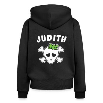 Pirate Judith Design for Girls and Women - Women's Premium Organic Zip Hoodie - black - Back - Julia (174cm)