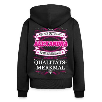 Quality feature Alexandra simply first-class - Women's Premium Organic Zip Hoodie - black - Back - Julia (174cm)