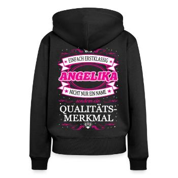 Quality feature Angelika simply first-class - Women's Premium Organic Zip Hoodie - black - Back - Julia (174cm)