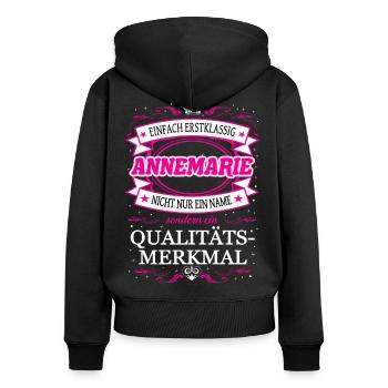Quality feature Annemarie simply first-class - Women's Premium Organic Zip Hoodie - black - Back - Julia (174cm)
