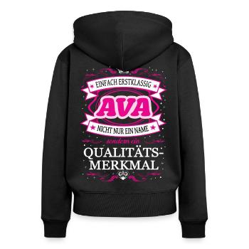 Quality Feature Ava Simply Top Notch Outfit - Women's Premium Organic Zip Hoodie - black - Back - Julia (174cm)
