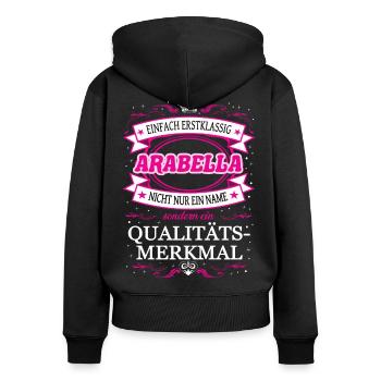 Quality feature Arabella simply first-class - Women's Premium Organic Zip Hoodie - black - Back - Julia (174cm)
