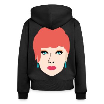 Hübsches Porträt mit roten Haaren - Frauen Premium Bio Zip Hoodie - Schwarz - Hinten - Julia (174cm)