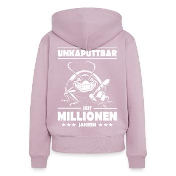 Blatte – depuis des millions d’années - Sweat à capuche zippé Premium bio Femme - rose poudré - Dos - Julia (174cm)