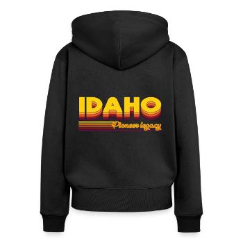 cool Idaho États-Unis États design - Sweat à capuche zippé Premium bio Femme - noir - Dos - Julia (174cm)