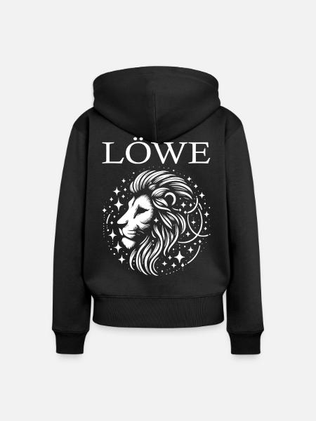 Sternzeichen Löwe Design - Frauen Premium Bio Zip Hoodie - Schwarz