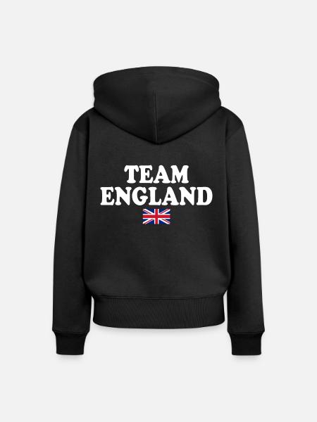 England - Frauen Premium Bio Zip Hoodie - Schwarz
