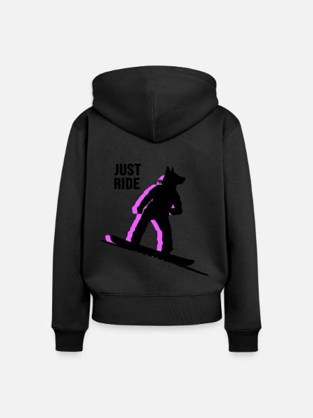 snowboard freestyle - Frauen Premium Bio Zip Hoodie - Schwarz